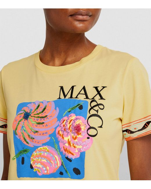 MAX&Co. Orange Embellished Calibri T-shirt