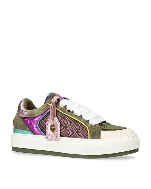 Kurt Geiger Pink Leather Southbank Tag Sneakers