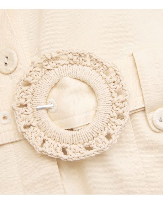 Claudie Pierlot Natural Cotton-Blend Belted Playsuit
