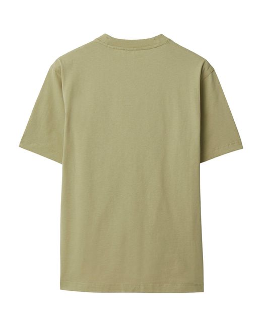 Burberry Green Cotton Ekd Print T-shirt for men
