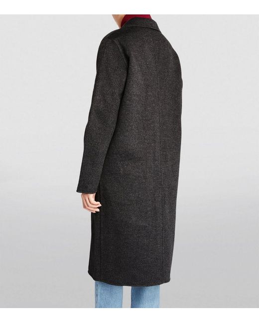 Claudie Pierlot Black Wool-Blend Double-Breasted Coat