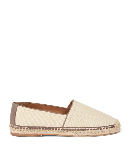 Brunello Cucinelli Natural Raffia And Leather Espadrilles for men