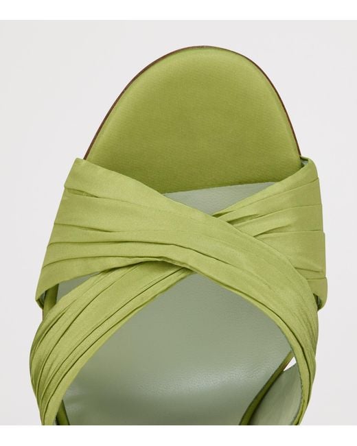 Christian Louboutin Green Affabula Lace-Up 100 Silk-Taffeta Heeled Sandals