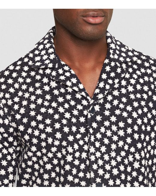 Orlebar Brown Black Star Print Howell Shirt for men
