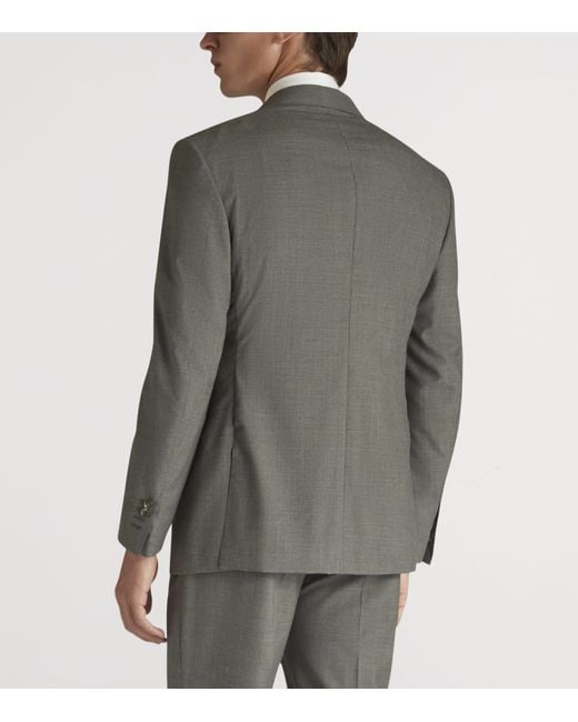 Dunhill Gray Wool-Cashmere Bourdon Blazer for men
