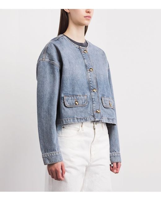 Anine Bing Blue Blanche Denim Jacket
