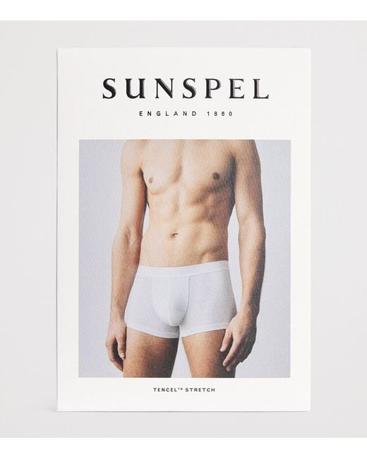 Sunspel Blue Tencel-Blend Stretch Trunks for men