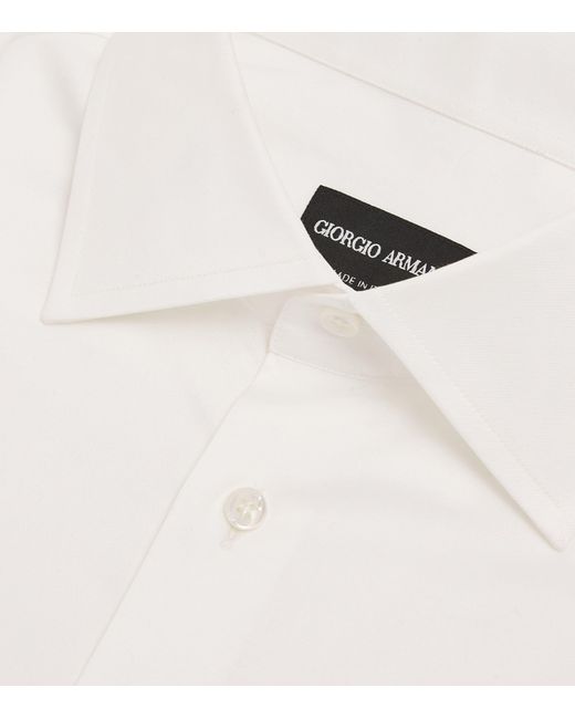 Giorgio Armani White Cotton Poplin Shirt for men