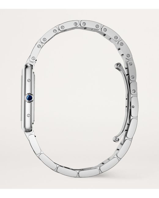 Cartier White Large Stainless Steel Tank Must Watch