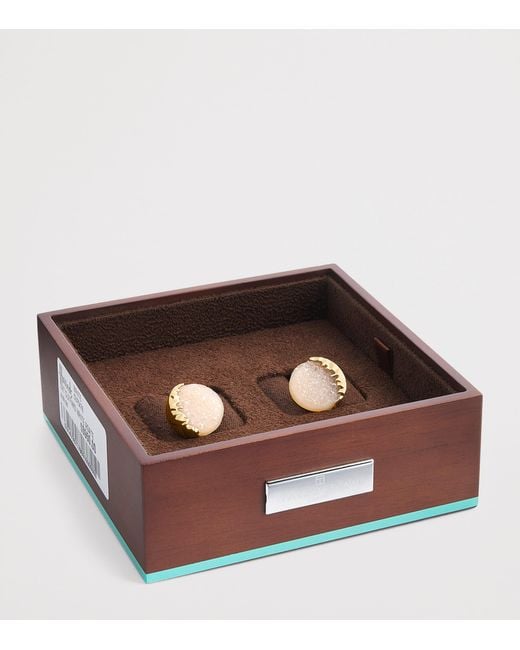 Tateossian Natural Rose And Agate Cufflinks for men