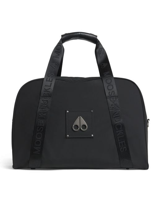 Moose Knuckles Black Logo Duffle Bag for men