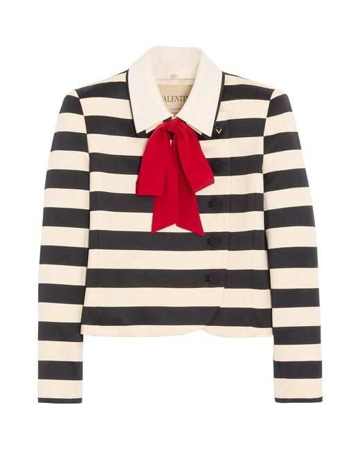 Valentino Red Stripe Cropped Jacket