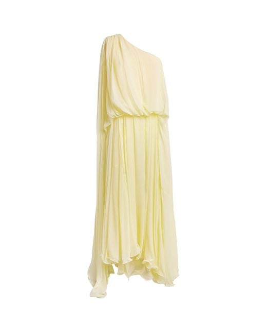 Rachel Gilbert Yellow Silk Isla Midi Dress