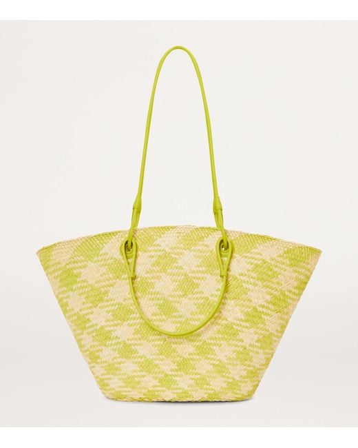 Loewe Yellow X Paula's Ibiza Medium Checked Anagram Basket Bag
