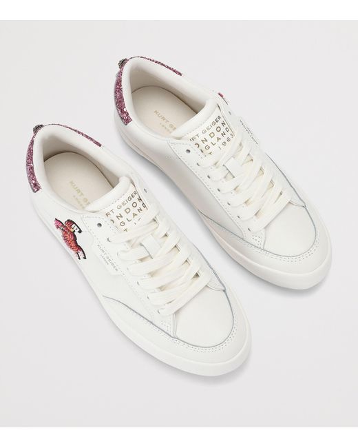 Kurt Geiger White Leather London Patch Sneakers