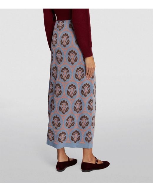 Etro Multicolor Knitted Jacquard Maxi Skirt