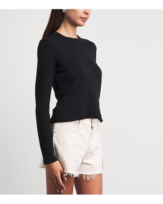 Mother Blue Cotton Itty Bitty Long-Sleeve T-Shirt