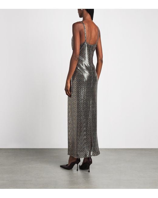 Rabanne Multicolor Metal Floral Midi Dress