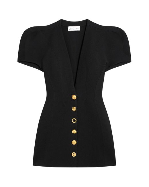 Schiaparelli Black Short-Sleeve Mini Dress