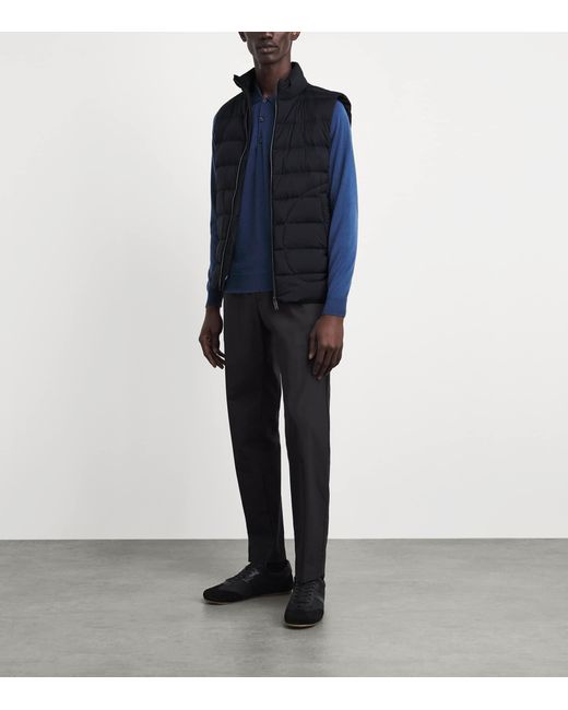 Herno Blue Down Quilted Gilet for men