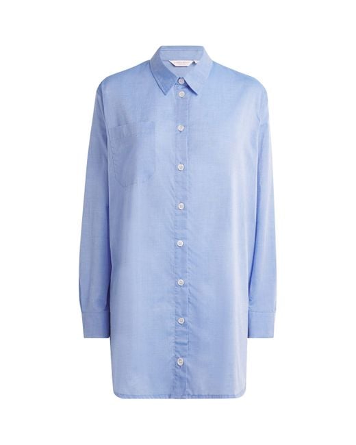 Derek Rose Blue Cotton Nightshirt