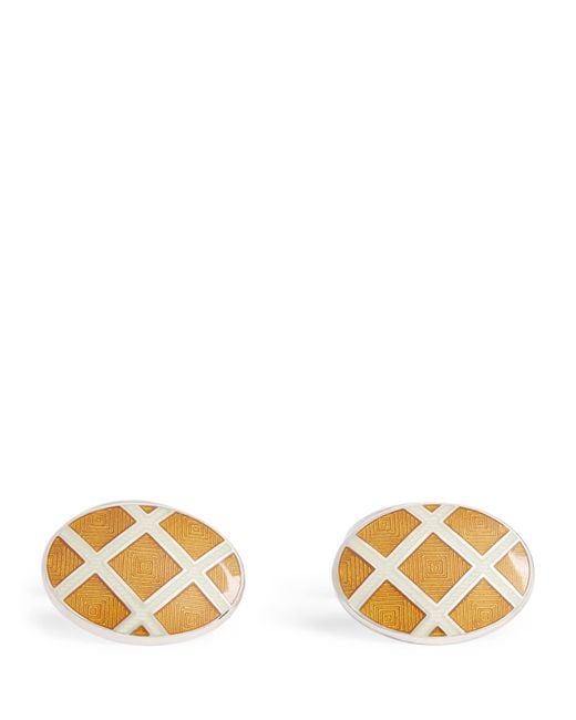 Deakin & Francis Metallic Sterling And Enamel Cufflinks for men