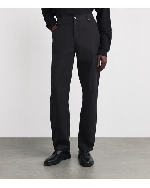 Emporio Armani Black Cotton Cargo Trousers for men