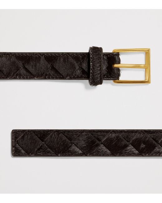 Bottega Veneta Black Pony Hair Solo Belt