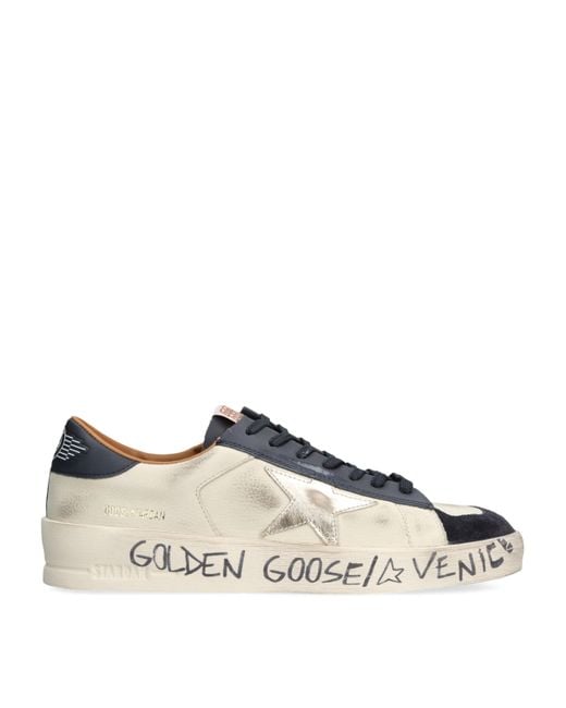 Golden Goose Deluxe Brand Brown Leather Graffiti Stardan Sneakers for men