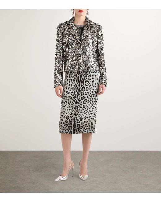 Dolce & Gabbana Black Sequined Blazer