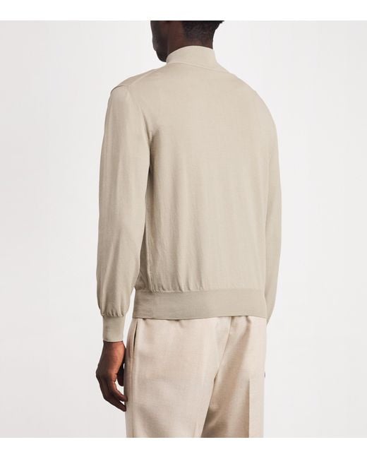 Canali Natural Cotton Half-Zip Sweater for men