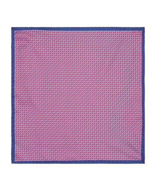 Canali Purple Silk Printed Pocket Square for men