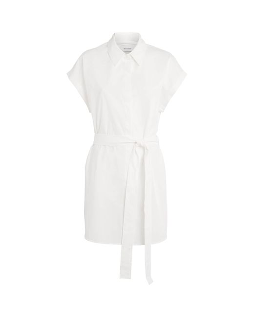Matteau White Organic Cotton Tie-Waist Mini Dress