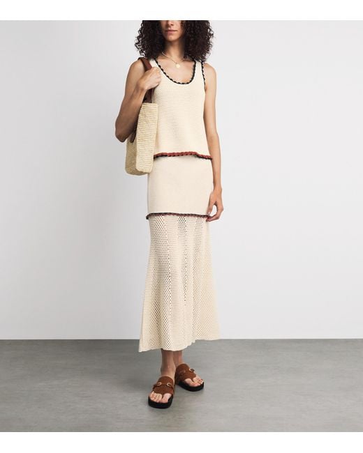 Escvdo Natural Crochet Santos Top