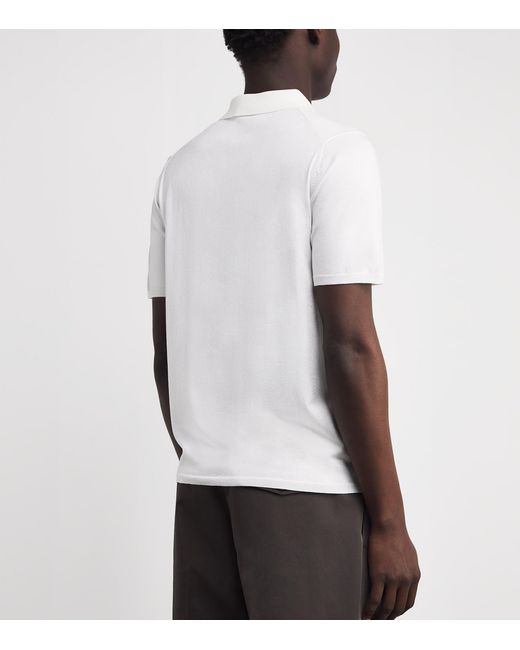 Sandro White Knitted Polo Shirt for men