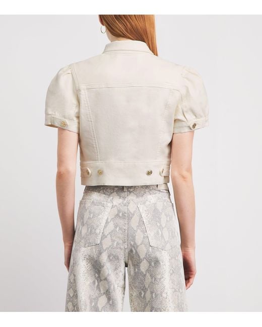 PAIGE White Short-Sleeve Kendra Denim Jacket