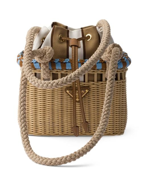 Prada Natural Mini Wicker Bag