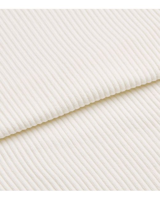 Citizens of Humanity White Ribbed Bina Crewneck Top