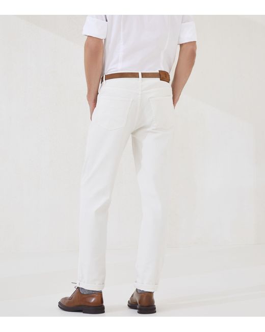 Brunello Cucinelli White Comfort Straight-Fit Jeans for men