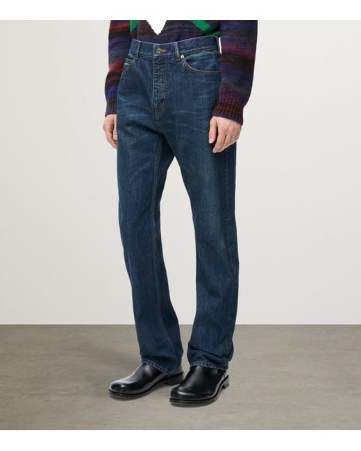 Loewe Blue Mid-Rise Straight Jeans for men