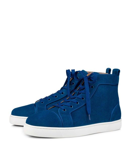 Christian Louboutin Blue Louis Orlato Suede High-top Sneakers for men
