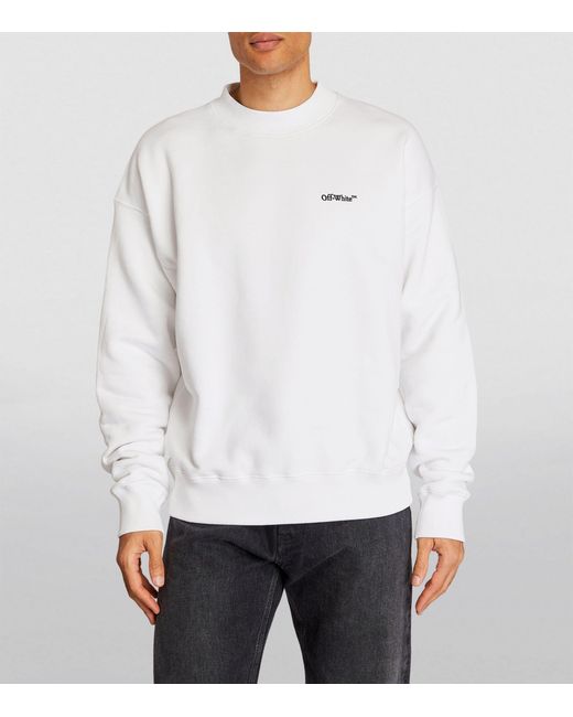 Off-White c/o Virgil Abloh White Embroidered Tattoo-arrows Sweatshirt for men