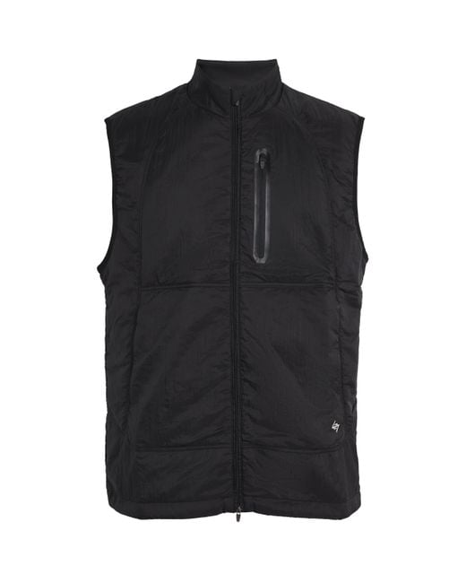 REPRESENT 247 Black Half-Padded Packable Run Gilet for men
