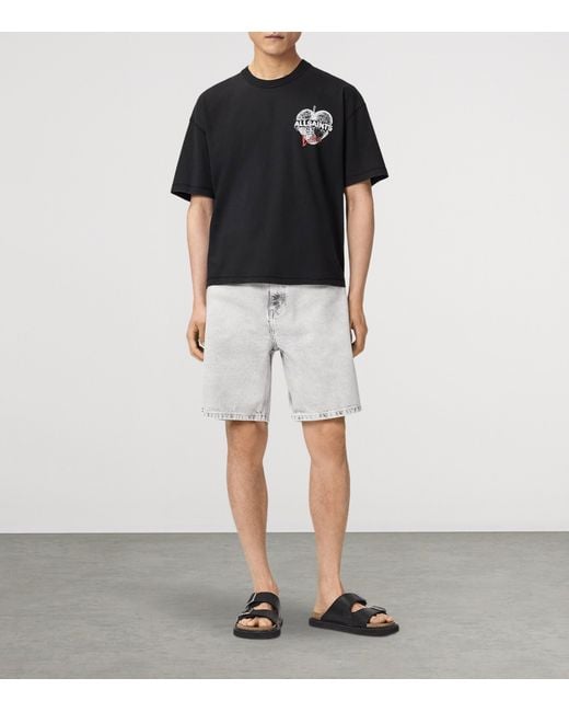 AllSaints Black Organic Cotton Reflect T-Shirt for men