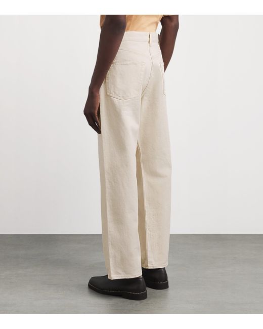 Paul Smith White Embroidered Wide-Leg Jeans for men