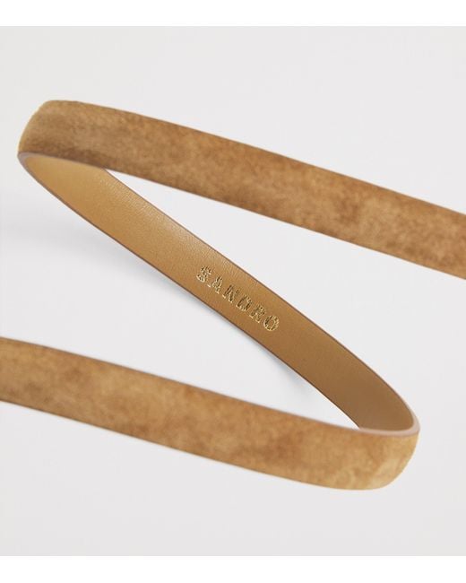 Sandro Natural Suede Buckle Belt