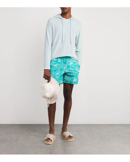 Vilebrequin Blue Turtle Print Moorea Swim Shorts for men