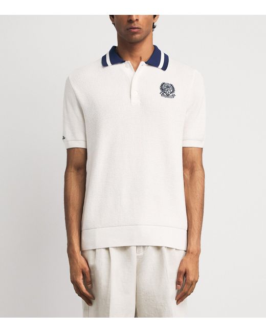 Polo Ralph Lauren White X Wimbledon Cotton Waffle-Knit Polo Shirt for men