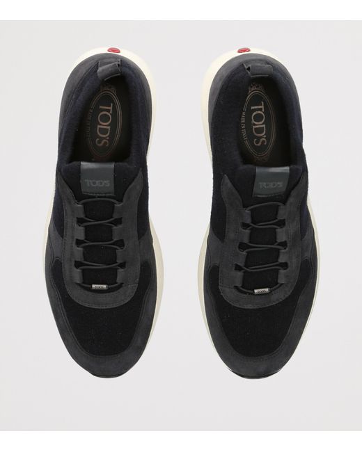Tod's Black Suede-Knit Sportivo 79K Sneakers for men