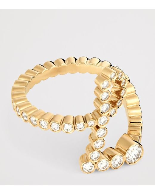 Sophie Bille Brahe Metallic And Diamond Ensemble 'L' Ring